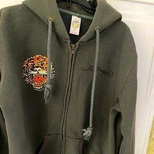 Ed Hardy zipper front hoody sweat shirt
